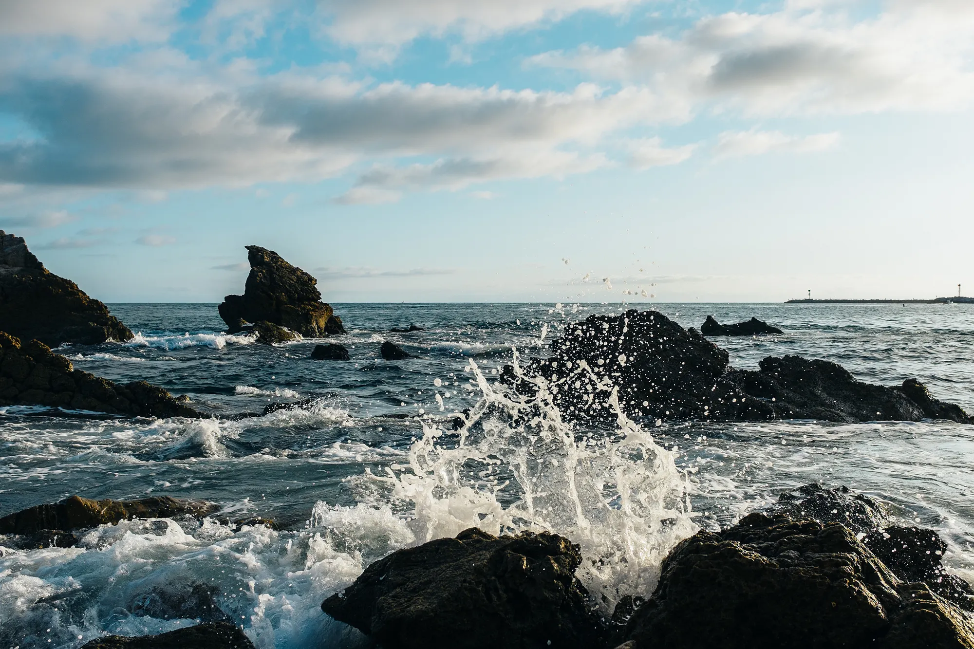 I had to keep wiping down my camera + lens after every crashing wave.