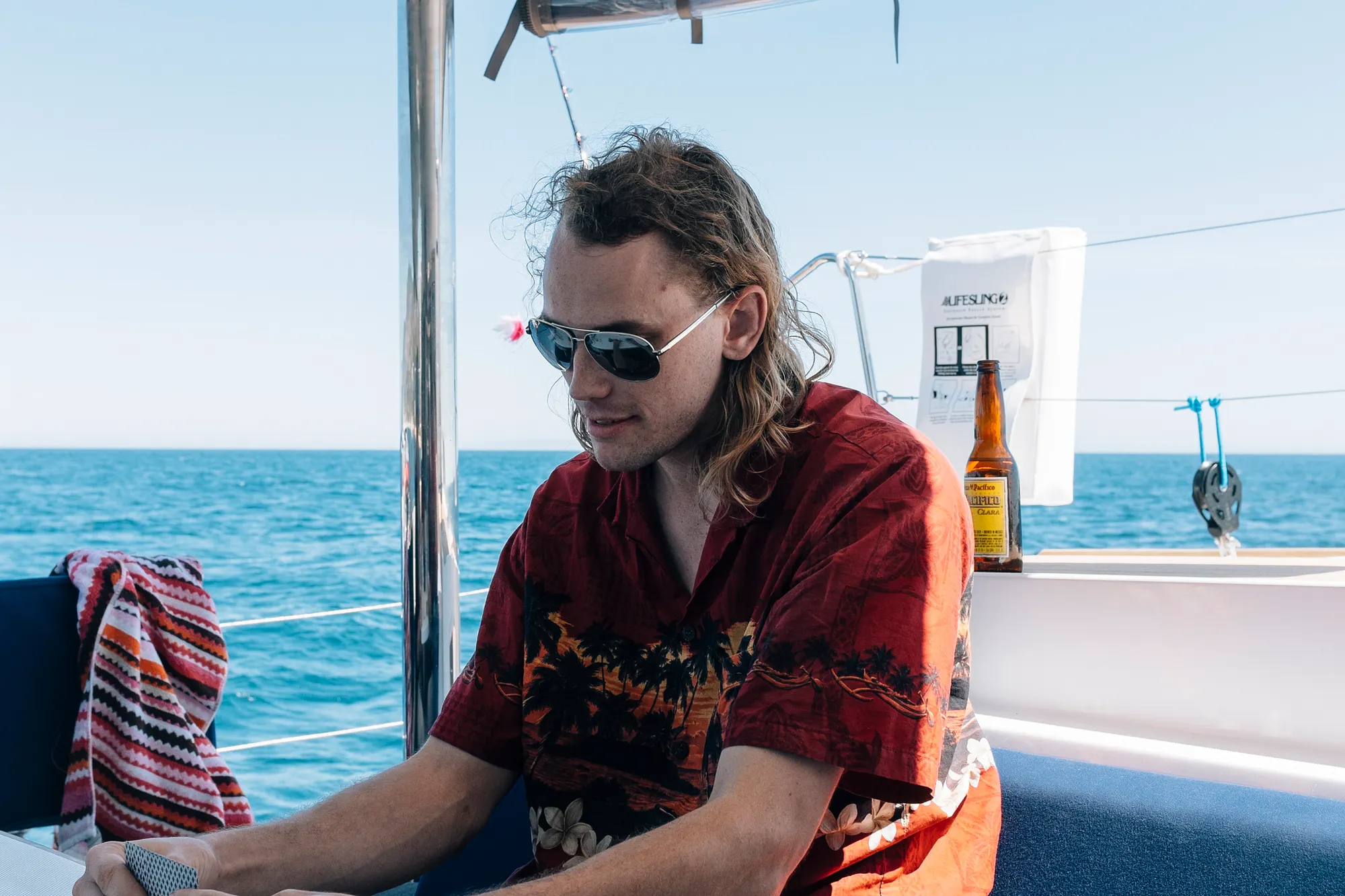 Mike carefully strategizing about cards he's going to drop or bluff.