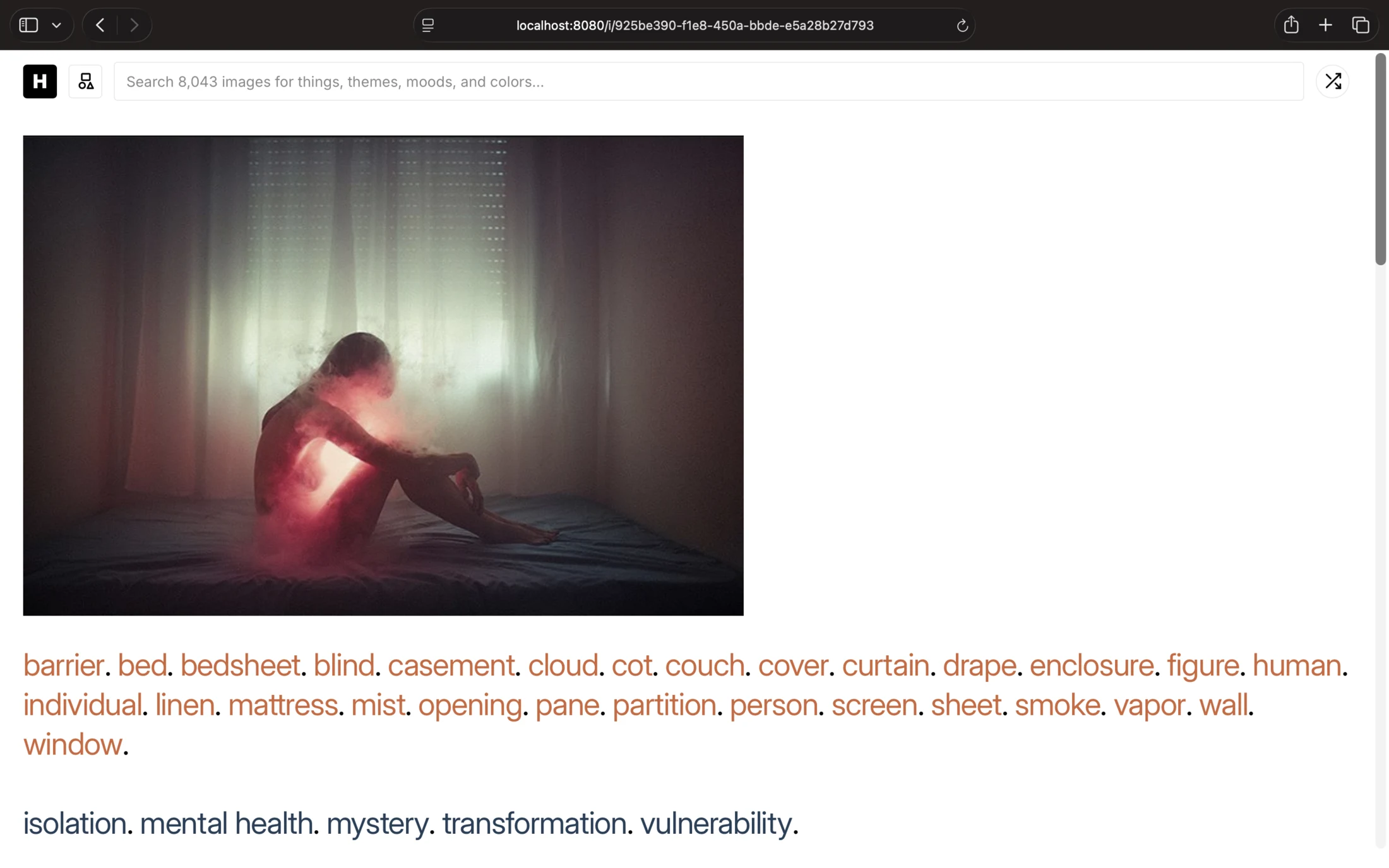 An image and its tags
